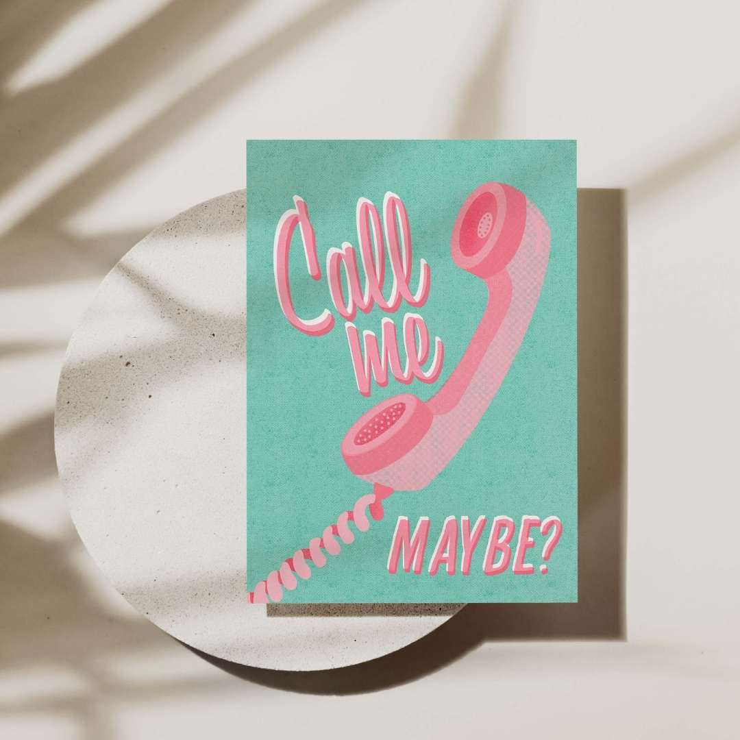 Peggy Press Co[product_name]Channel your inner Carly Rae Jepsen and send your love interest or loved one a subtle hint with our Call me card. - Blank inside- Digital print- Premium envelope