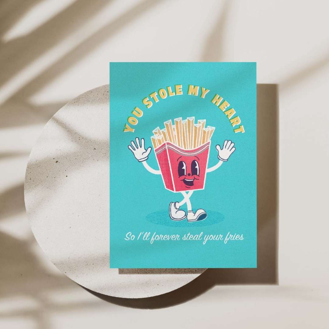 Peggy Press Co[product_name]Send this cute little guy to your love and give the heads up to them that they stole your heart, so you'll forever steal their fries. - Blank inside- Digital print- Premium envelope